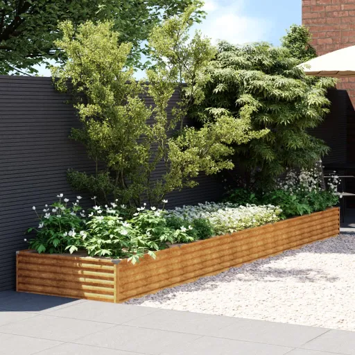 Canteiro Elevado de Jardim 482x100x36 cm Aço Corten