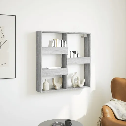 Armário Parede 80x15x80 cm Derivados de Madeira Cinza Sonoma