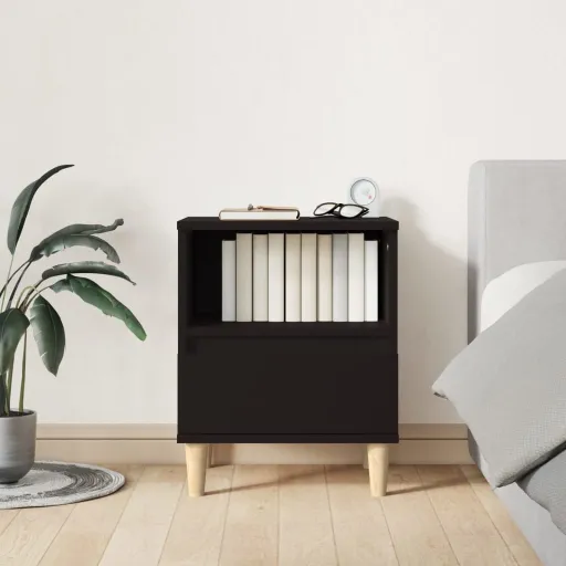 Mesa de Cabeceira 40x35x50 cm Preto
