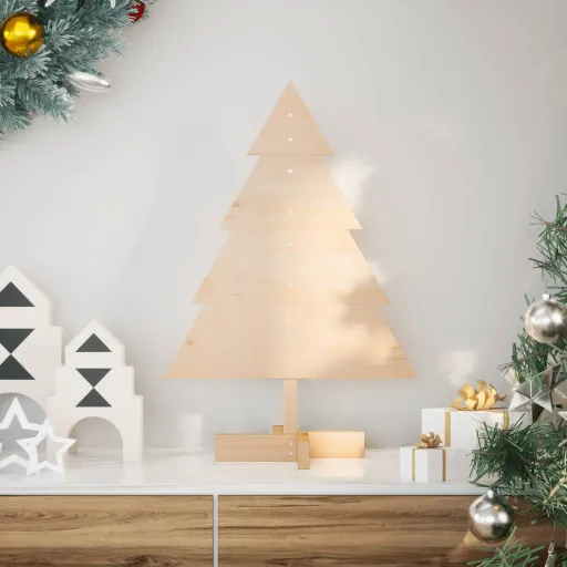 Árvore de Natal em Madeira Decorativa 70 cm Madeira Maciça