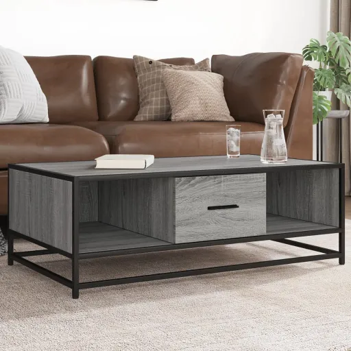 Mesa de Centro 100x57x35cm Deriv. Madeira/Metal Cinzento Sonoma
