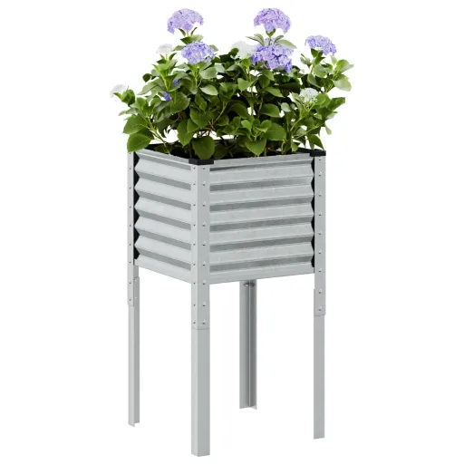 Vaso de Jardim 45x45x88 cm Aço Galvanizado