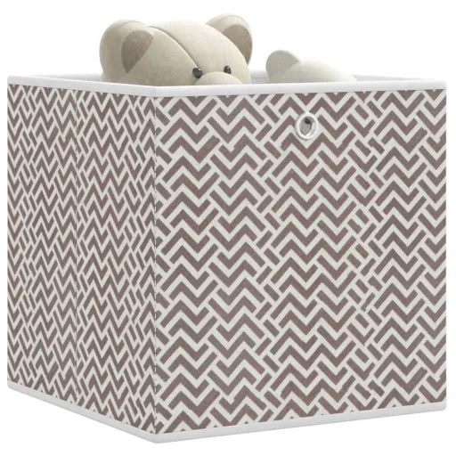 Caixas de Arrumação Dobráveis   32x32x32 cm TNT Castanho (10 pcs)