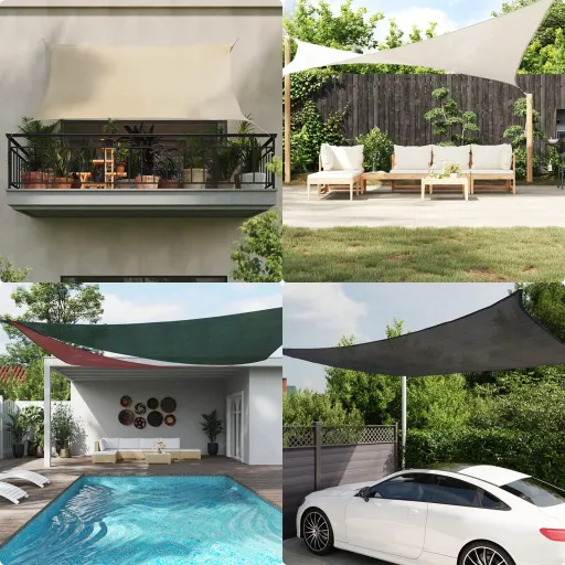Guarda-Sol HDPE Triangular 3,6x3,6x3,6 m Bege