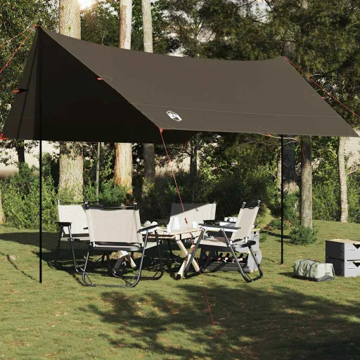 Lona de Campismo 462x306x211 cm Impermeável Castanho