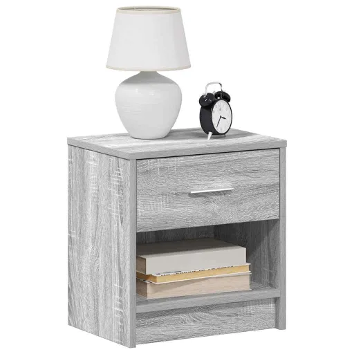 Mesas de Cabeceira   com Gaveta 39x28x41 cm Cinzento Sonoma (2 pcs)