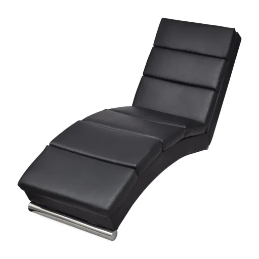 Chaise Longue Couro Artificial Preto