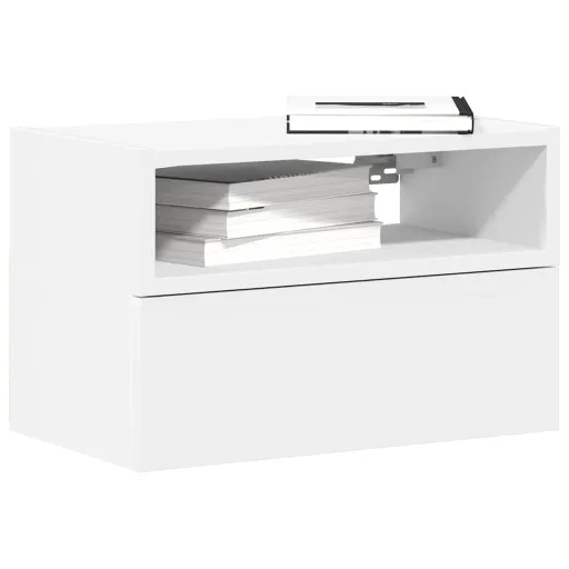 Mesa de Cabeceira de Parede 45x26x28,5 cm Branco