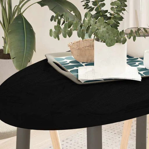 Tampo de Mesa 100x50x4 cm Carvalho Maciça Oval Castanho-Escuro