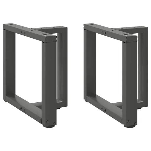 Pés para Mesa de Centro em Forma de T, 2 Peças, Antracite, 50x25x(42-43) cm, Aço