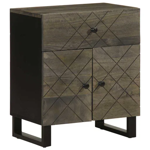 Mesa de Cabeceira 50x33x60 cm Madeira de Mangueira Maciça Preto