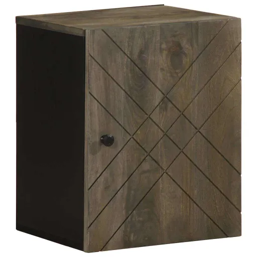 Armário Casa Banho Parede 38x33x48cm Madeira Maciça Manga Preto