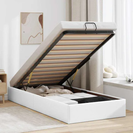 Estrutura de Cama Otomana Sem Colchão 90x200 cm Branca