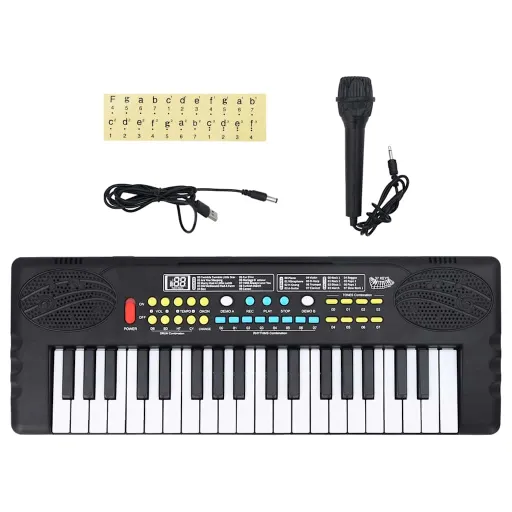 37 Teclas Piano Teclado Elétrico com Microfone para Crianças