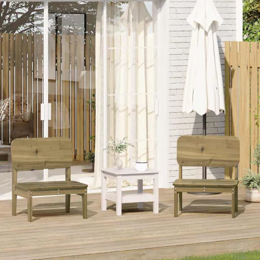 Cadeiras de Jardim   60x52,5x72 cm Madeira Pinho Impregnada (2 pcs)