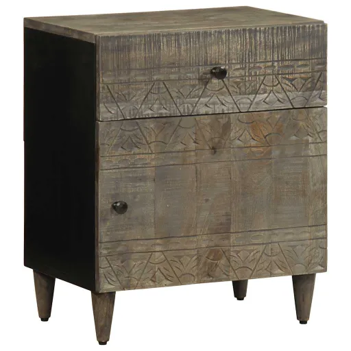 Mesa de Cabeceira Cinzento Claro 50x33x60 cm