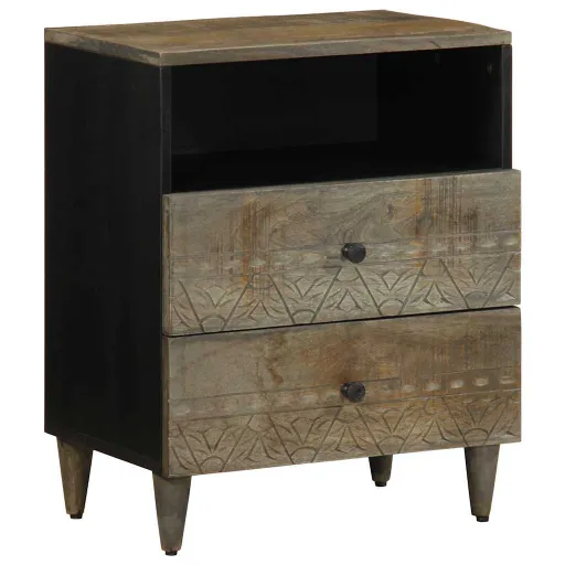 Mesa de Cabeceira Cinzento Claro 50x33x60 cm