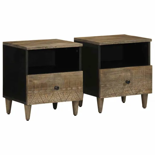 Mesas de Cabeceira Cinzento Claro   40x33x46 cm (2 pcs)
