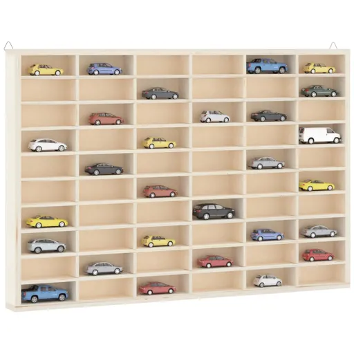 Vitrine de Colecionador de Madeira com 60 Compartimentos 60x4,5x40,5cm
