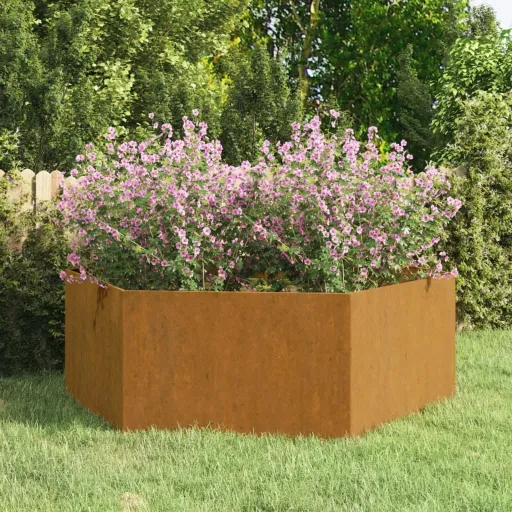 Vaso/Floreira 138x120x45 cm Aço Corten Cor Enferrujado