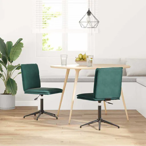Cadeiras de Escritorio Visitante  Veludo Verde-Escuro (2 pcs)