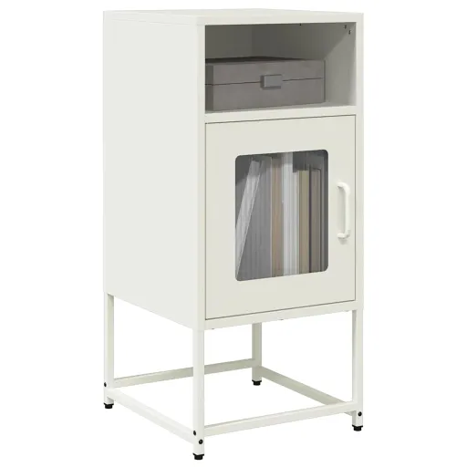 Mesa de Cabeceira 36x39x78 cm Aço Laminado a Frio Branco