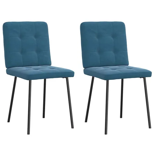 Cadeiras de Jantar   Veludo Azul (2 pcs)
