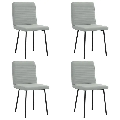 Cadeiras de Jantar   Veludo Cinzento-Claro (4 pcs)