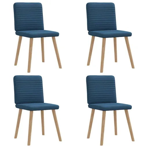 Cadeiras de Jantar   Tecido Azul (4 pcs)