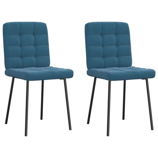 Cadeiras de Jantar   Veludo Azul (2 pcs)
