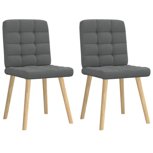 Cadeiras de Jantar   Tecido Cinzento-Escuro (2 pcs)