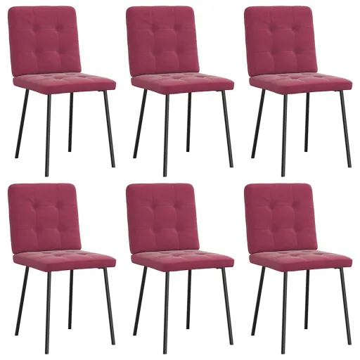 Cadeiras de Jantar   Tecido Vermelho Tinto (2 pcs)