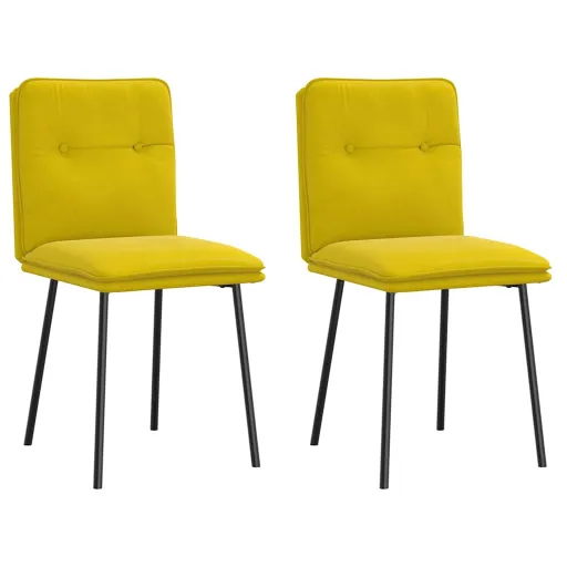 Cadeiras de Jantar   Veludo Amarelo (2 pcs)