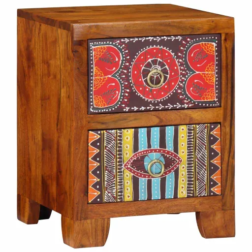 Mesa de Cabeceira 35x35x45 cm Madeira de Acácia Maciça