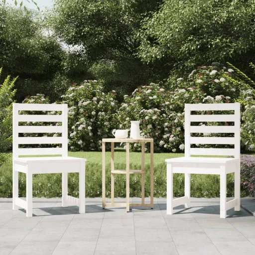 Cadeiras de Jardim   50x48x91,5 cm Pinho Maciço Branco (2 pcs)