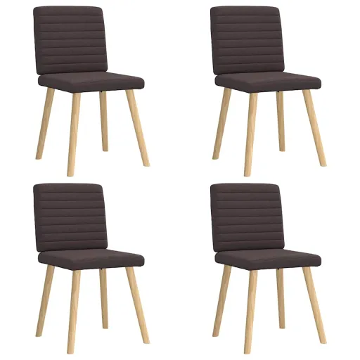 Cadeiras de Jantar   Tecido Castanho-Escuro (4 pcs)