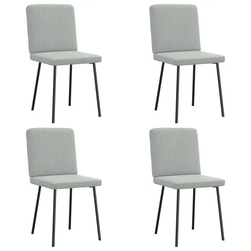 Cadeiras de Jantar   Veludo Cinzento-Claro (4 pcs)