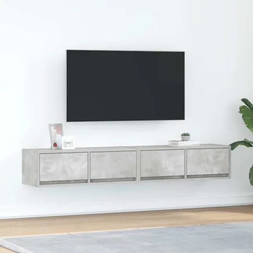 Móveis de TV   80x31x25,5cm Madeira Processada Cinza Cimento (2 pcs)