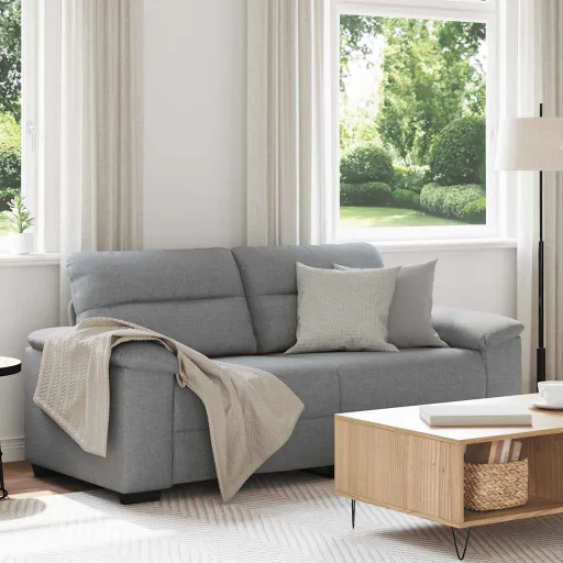 Sofá de 2 Lugares em Tecido 180x81x84 cm Cinzento-Claro