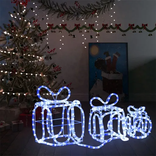Caixas Presente de Natal com 180 Luzes LED Interior/Exterior