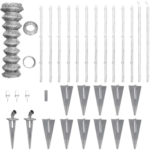 Cerca de Arame com Postes/Espetos 25x1,5 m Aço Galvanizado