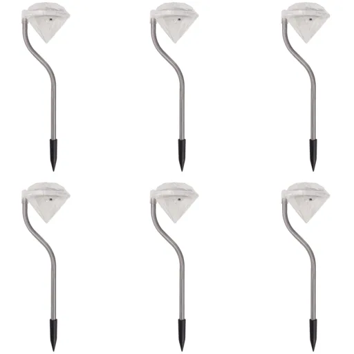 Iluminação de Jardim Luz LED Solar,  , 9x7,8x29,5 cm (6 pcs)