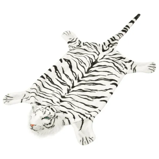 Tapete Tigre de Pelúcia, 144 cm, Branco