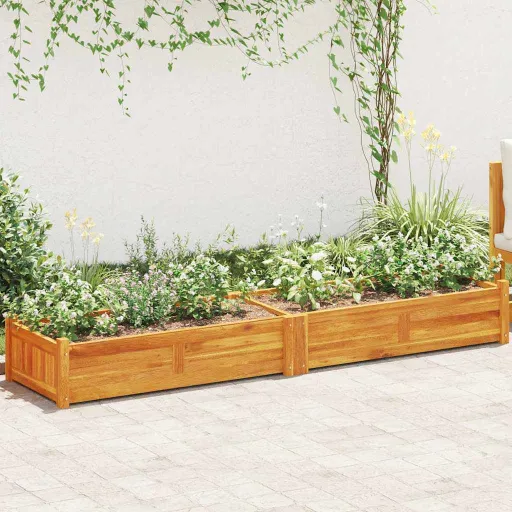 Canteiro Elevado de Jardim 200x50x25 cm Madeira de Acácia
