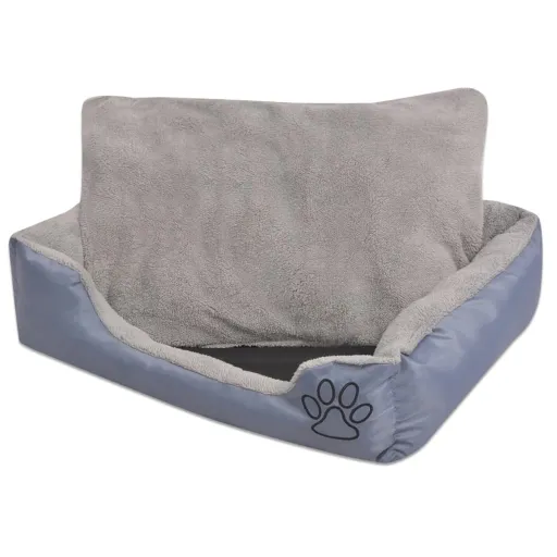Cama para Cães com Almofada Acolchoada Tamanho XXL Cinzento