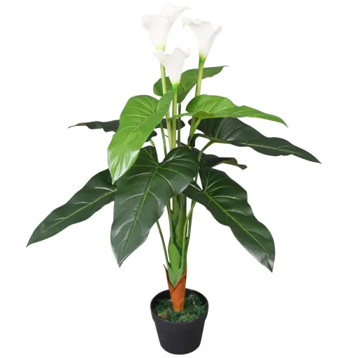 Planta Jarro Artificial com Vaso 85 cm Branco
