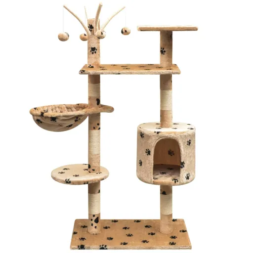 Árvore para Gatos c/ Postes Arranhadores Sisal 125 cm Bege