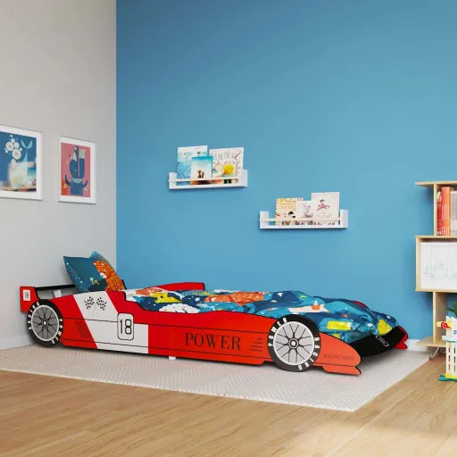 Cama Carro de Corrida para Crianças 90x200 cm Vermelho