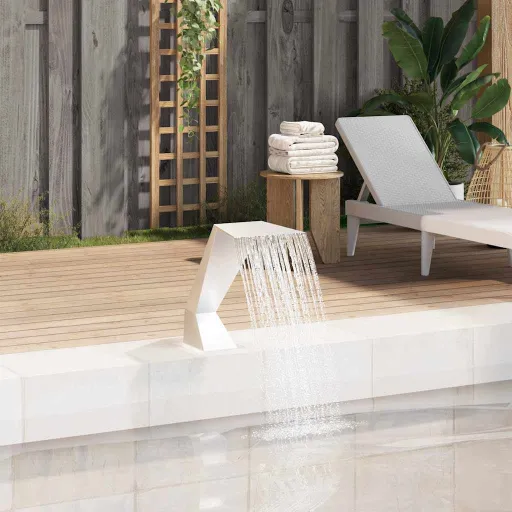 Fonte para Piscina Aço Inoxidável 64x30x52 cm Prateado