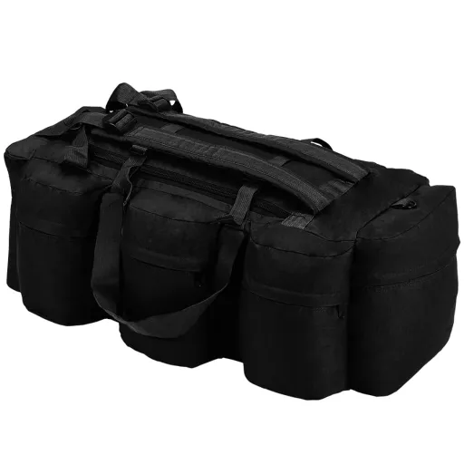 Saco de Lona Estilo Militar 3-em-1 45 L Preto